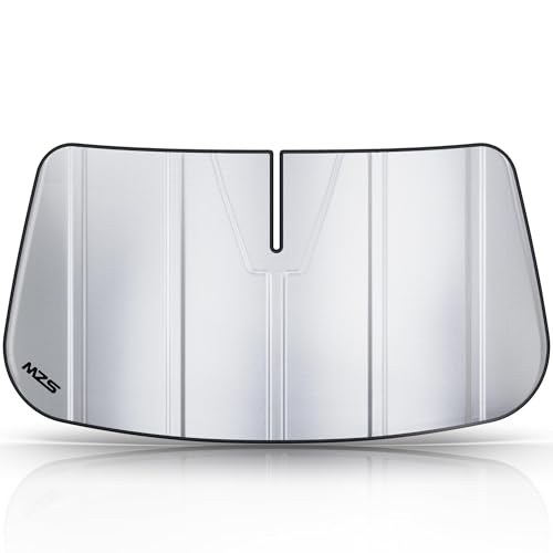 MZS Windshield Sun Shade Compatible with Mustang 2015-2023, Foldable Car Sun Shade Shield with Storage Pouch, Front Window Visor Sunshade Accessories for Interior Protector - size: Mustang 2015-2023