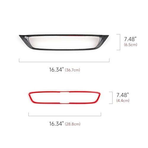 Center Air Vent Outlet Decal for Honda CR-V 2017 2018 2019 2020 2021 2022 Accessories CRV ABS Carbon Fiber Stickers - color: Center Air Vent Outlet, Black Red