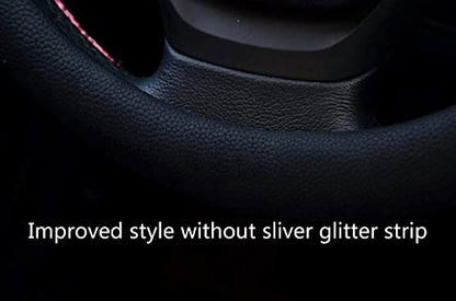 Valleycomfy Steering Wheel Cover with Microfiber Leather for Car Truck SUV 15 inch (Black) - color: Z-Black, size: Medium(Standard) Size[14.5"-15"]