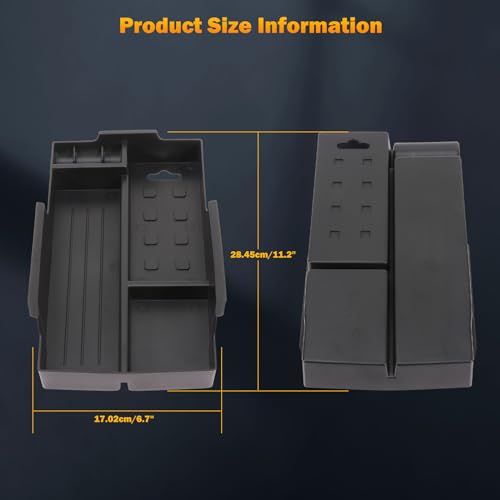 Car Center Console Organizer Tray Armrest Insert Storage Tray Accessories Compatible with Toyota Camry 2012-2015 (Black)