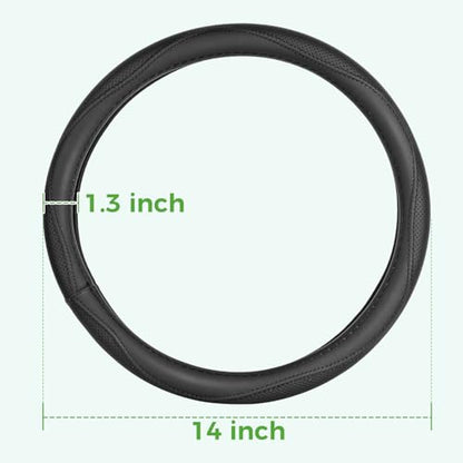 10L0L 14 Inch Perforated Steering Wheel Cover for Golf Carts – Fits Yamaha, Club Car DS & Precedent 1981-up, Black Carbon Fiber Style, Comfort Grip - color: Black Holes