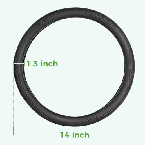 10L0L 14 Inch Perforated Steering Wheel Cover for Golf Carts – Fits Yamaha, Club Car DS & Precedent 1981-up, Black Carbon Fiber Style, Comfort Grip - color: Black Holes
