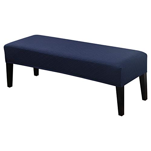 Dining Bench Cover, Stretch Washable Long Bench Seat Covers, Rectangle Dining Table Bench Slipover for Dining Room, Living Room, Kitchen(Midnight Blue)