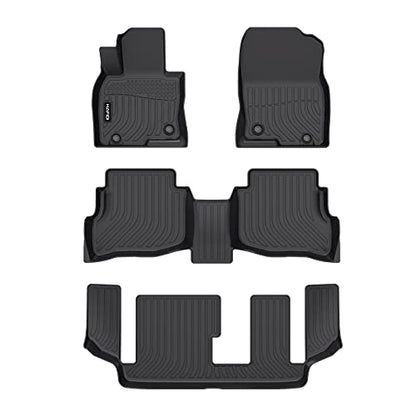 HAFIDI® Floor Mats Fit for 2016-2023 Mazda CX-9 (Only Fit 7 Passenger) All Weather Protection TPE Anti-Slip Automotive Floor Liners, Fits 1st & 2nd & 3rd Row Full Set CX9 Custom Accessories, Black - style: 12) For CX9 7 Seats 2016-2023 Floor Mats