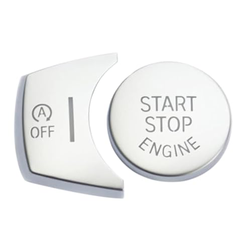 Silver Start Stop Button Cover Compatible with BMW X3 F25 2011-2016,X4 F26 2014-2016,X5 F15 2014-2018,X6 F16 2015-2018,Engine Switch Button Trim Cover Compatible with BMW Accessories - color: Silver Start Cover(For X5 X6)