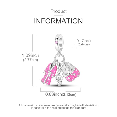 NARMO Charms for Bracelets 925 Sterling Silver Star Dangle Charms Car Keys Lipstick Dangle Charm Beads for Women Bracelets Necklace - color: Bathrobe