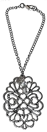 Hidden Hollow Beads Rear view Mirror Car Charm Ornament, Sun Catcher, Hanging Pendent, Stainless Steel Chain. Comes in a Gift Bag (Pendant) - size: Pendant