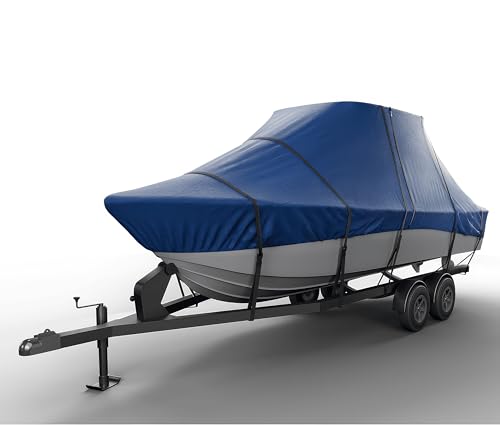 Seal Skin Covers T-Top Boat Cover, Waterproof & Heavy-Duty Cover for Center Console Boats, Fits 32'-34'L x 120" W (Beam), UV & Fade Resistant, Secure Fit with Straps for All-Weather Protection - color: Navy Blue, size: 32'-34'L x 120"W (beam)