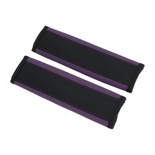 Black Purple Seat Belt Cover Pad Faux Leather 24cm Seatbelt Strap Cushion Shoulder Padding 2 Pcs - color: Black,Purple