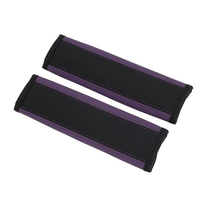 Black Purple Seat Belt Cover Pad Faux Leather 24cm Seatbelt Strap Cushion Shoulder Padding 2 Pcs - color: Black,Purple
