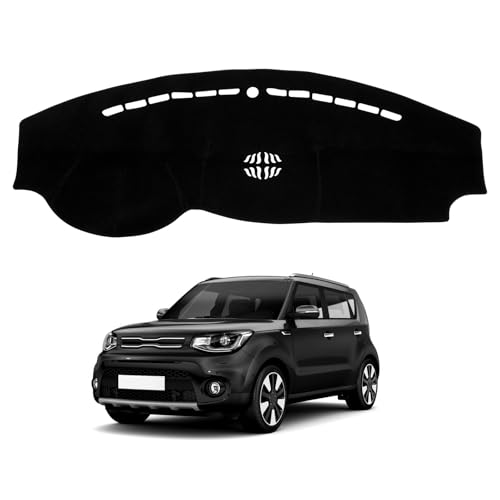 Dash Cover Mat Compatible with Kia Soul 2014-2019 Accessories, Dashboard Cover Polyester Non-Slip Sunshade Protector Pad No Glare Black - size: for Soul 2014-2019