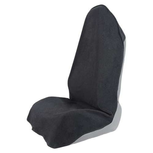 Towel Car Seat Covers - Super Absorbent Front Seat Protectors for Gym, Pets & Travel | Quick-Dry Towel Fabric | Universal Non-Slip Fit for Sedan, SUV, Truck (1 Pack Black)