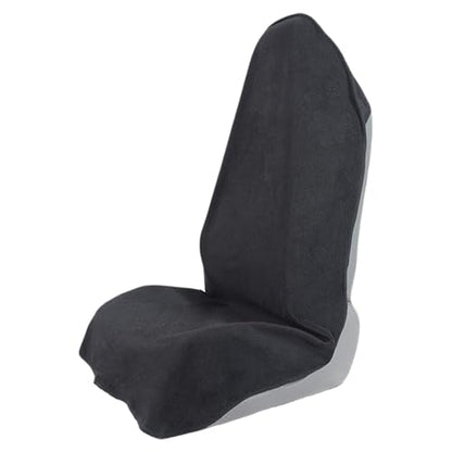 Towel Car Seat Covers - Super Absorbent Front Seat Protectors for Gym, Pets & Travel | Quick-Dry Towel Fabric | Universal Non-Slip Fit for Sedan, SUV, Truck (1 Pack Black)