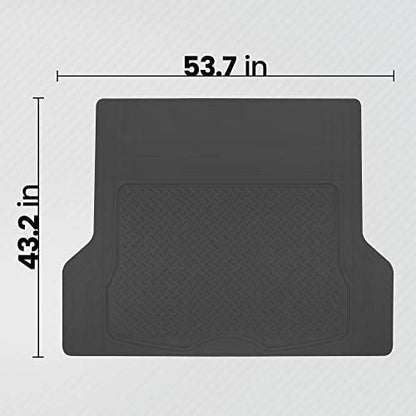Heavy Duty Cargo Liner Floor Mat-All Weather Trunk Protection, Trimmable to Fit & Durable HD Rubber Protection for Car SUV Sedan Auto