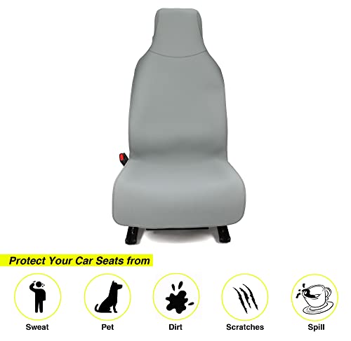Waterproof Neoprene Car Seat Cover, Sweatproof Non-Slip Seat Protector, Universal Fit for Front Bucket or Rear Bench Seat of Cars, SUVs, Vans, Trucks, Compatible with Airbags and Armrests - color: Gray