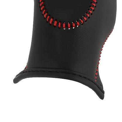 X AUTOHAUX Car Faux Leather Gear Shift Knob Cover for Ford Focus Escape Fusion Fiesta Transit Van Red Line - color: Red