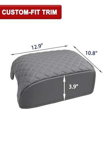 KBH Center Console Armrest Cover for F150 2004-2014, Ford Expedition 2007-2017, Lincoln Mark LT 2006-2008, Middle Console Protector, Vinyl Leather Trim, Gray (Fits Bucket Seat Console Only) - size: Bucket Seat, 2004-2014 F150 etc., Gray