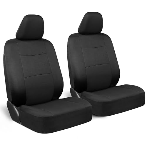 BDK PolyPro 2-Pack Front Car Seat Covers Set in Black/Black - Front Seat Covers for Cars Trucks Vans SUVs Sedans, Easy to Install Front Car Seat Cover Protection, Universal Fit Car Accessories - color: 2 Fronts Only-Black