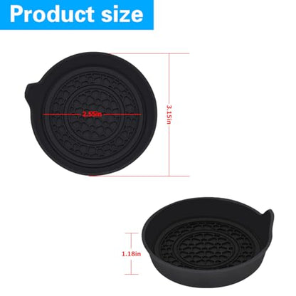 Mandark Car Cup Holder Coaster, 2.75 Inch Non-Slip Vehicle Cup Holder Insert Mats, Dustproof Automotive Interior Console Cup Insulated Pads Accessories, Universal for SUV, Sedan, Truck (Black) - color: Black