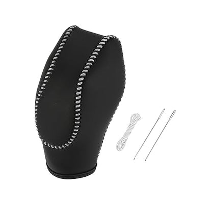 AUTOHAUX Car Automatic Faux Leather Gear Shift Knob Cover for Ford Focus, Escape, Fiesta, EcoSport Gray Line - color: Gray