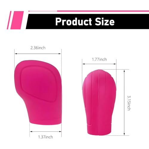 2 PCS Car Gear Shift Cover, Soft Silicone Anti-slip, Open Design, Universal for Most Cars, Trucks, SUVs (Pink)