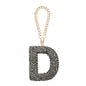 MECCANIXITY Bling Car Letter Charm, Initial D Letter Interior Car Rear View Mirror Decoration Hanging Crystal Ornaments for Women Bags Water Cup DIY Craft, Gray - style: D Letter