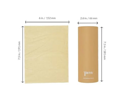 Terre Bamboo Car Cylinder Tissues, 3-Ply, Unbleached, PFAS Free, Refillable, 4 Pack (200 Sheets Total), FSC-Certified, Car Tissue Holder with Facial Tissues, Tree-Free, Eco-Friendly, Sustainable