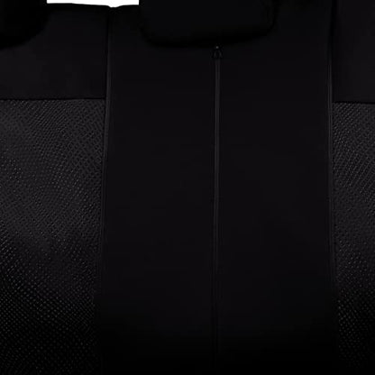 Flying Banner Car Seat Covers Full Set Universal fit Most Car,Truck,SUV and Van Comfortable Airbag Compatible Jacquard & Polyester (Full Set - Low Back, Black Gray Thread) - color: Black Gray Thread