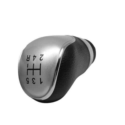 5 Speed Manual Transmission Gear Shift Knob Cover Compatible with Ford Escape Kuga Focus Fiesta mk7 2008-2013 Shifter Lever Knob Replacement Parts Silver - color: Silver, size: 5 Speed
