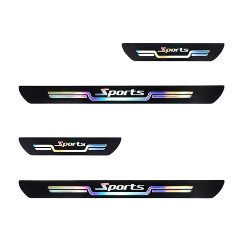 4PCS Car Door Sill Protector, Anti-Scratch Door Edge Guards, Waterproof Auto Doors Threshold Protection, Self-Adhesive Door Sill Strip, Universal Vehicle Interior Decoration Accessory (Black) - color: Black