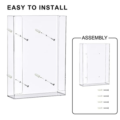 Amazing Abby Acrylic Glove Box Holder, Wall-Mounted Glove Dispenser, Floating Glove Box Organizer, Large Size (for 3 Boxes), 10.5" W x 15.0" H x 3.5" D (Mounting Hardware Included) - size: Large (for 3 Boxes)