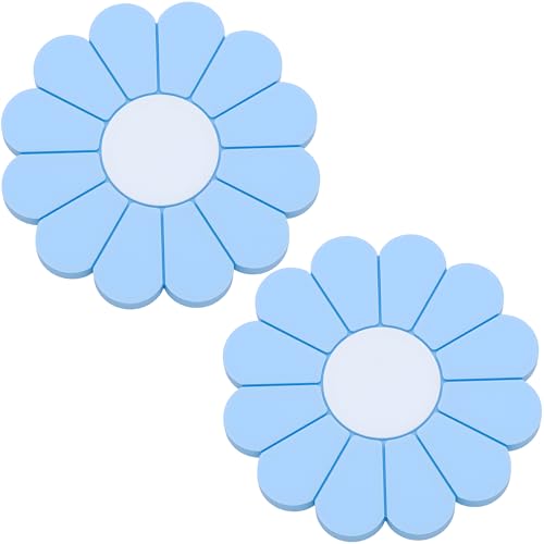 2-Pack Car Cup Holder Coaster Inserts, Daisy Shape, 2.75 Inch Non-Slip Silicone Cup Holder Insert, Universal Non-Slip Cup Holders, Car Accessories Interior for Women and Man (Light Blue) - color: Light Blue, size: 2 pcs