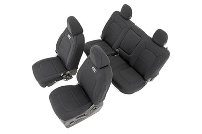 Rough Country Neoprene Seat Covers for Chevy Colorado & GMC Canyon (2015-2022) Front Bucket/Rear Bench - Waterproof & UV Resistant, Foam Padded, Front & Rear Seat Cover Set