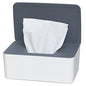 Diaper Wipes Dispenser, Tissue Storage Box Case, Wet Wipe Dispenser Holder with Lid for Home, Office, Cars (Gray-White) - color: Gray-white