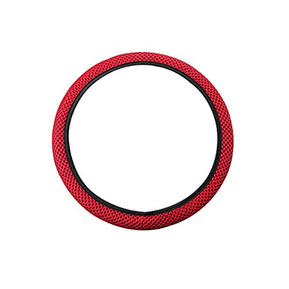 Elastic Stretch Steering Wheel Cover, Universal 15 Inch Automotive Steering Wheel Cover, Microfiber Breathable Ice Silk, Anti-Slip, Odorless, Easy Carry,Warm in Winter and Cool in Summer (Red1) - color: Red1