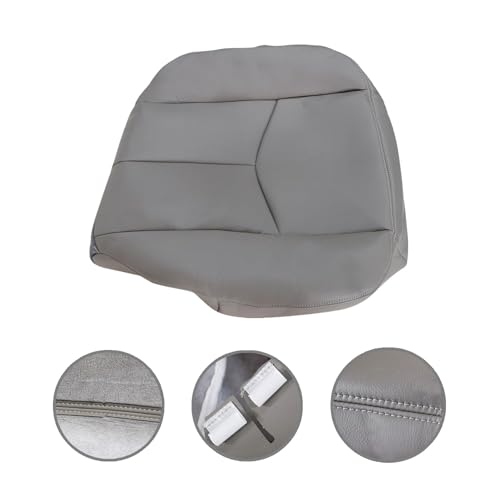 2PCS Driver Side Bottom Microfiber Leather Seat Cover & Seat Foam Cushion #922 or 92i Gray Compatible with Chevy Silverado Suburban Avalanche GMC Sierra Tahoe Yukon 2003 2004 2005 2006 - color: Gray