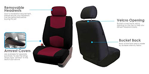 FH Group Flat Cloth Full Set Car Seat Covers Three Row 7 Seater - Universal Fit for Cars, Trucks & SUVs Burgundy - color: Burgundy