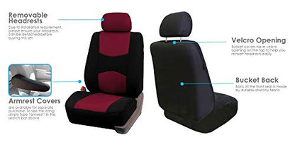 FH Group Flat Cloth Full Set Car Seat Covers Three Row 7 Seater - Universal Fit for Cars, Trucks & SUVs Burgundy - color: Burgundy