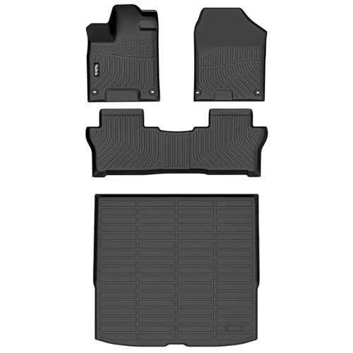 Wailtnb-Floor Mats for Honda Passport 2019-2025 Sport/EX-L/Touring/Elite/TrailSport 5 Seat Cargo Mat All Weather Car Mat Custom Fit Passport Waterproof Durable Accessories Black 2025 - style: 8|For Passport|2016-2025|Set