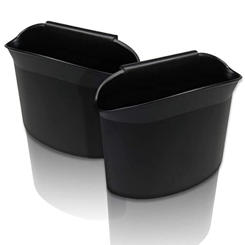 ZONETECH Portable Hanging Mini Car Garbage Can – Classic Black Trash Container - Premium Quality Automotive Universal Compact Traveling Wastebasket for Vehicle,Office,Home (2-Pack) - color: 2-Pack