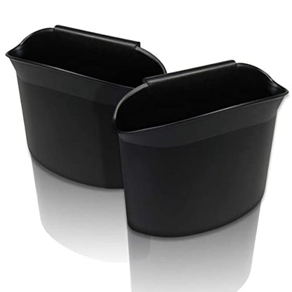 ZONETECH Portable Hanging Mini Car Garbage Can – Classic Black Trash Container - Premium Quality Automotive Universal Compact Traveling Wastebasket for Vehicle,Office,Home (2-Pack) - color: 2-Pack