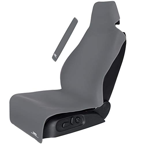 Gorla Gear Gray Premium Universal Fit Waterproof Stain Resistant Grey Car Seat Cover Neoprene Non-Slip Bucket Seat Dog Sweat Proof Protector Save Your Leather Cloth Seats Van Truck Auto SUV Sedan - color: Gray