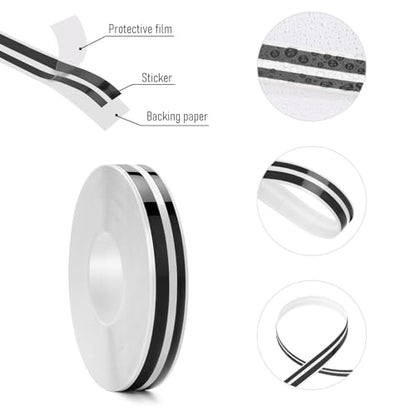 Car Pinstriping Tape, 32Ft Car Vinyl Striping Tape Stripe Decal Waistline Body Side Striping Tape Emblems Trim for DIY Car Racing Motorcycle SUV Pickup (Black) - color: Black-1