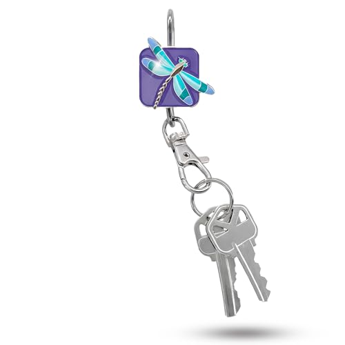 Women’s Bag Charm Key Finder, Car Keychain Hook, Cute Purse Organizer & Tote Bag Accessories, Gifts for Mom - Original - color: Dragonfly
