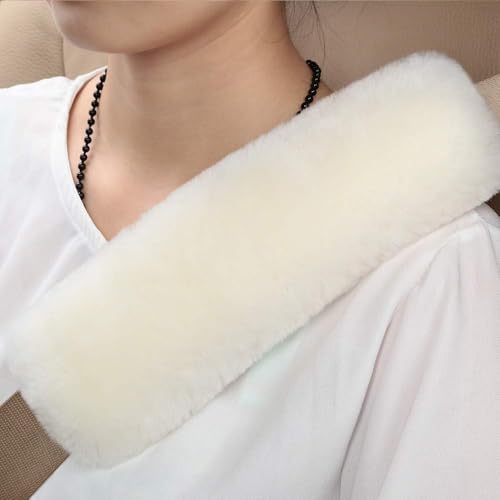 2 PCS Car Seat Belt Pads Cover Soft Seat Belt Shoulder Pad Safety Belt Strap Shoulder Pad Comfortable Driving Compatible with Most Cars Helps Protect You Neck and Shoulder - color: white jianhu