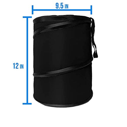 FH Group Automotive Waterproof Portable Collapsible Large Trash Can Garbage Container fits Most Cars,‎Polyethylene,SUVs, and Trucks Black - color: Black, style: Large