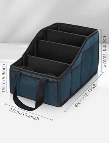 Car Seat Organizer Backseat Car Organizer with 4 Compartments, 4 Cup Holders and 7 Mesh Pockets for Front and Rear Seat, Blue - color: Blue