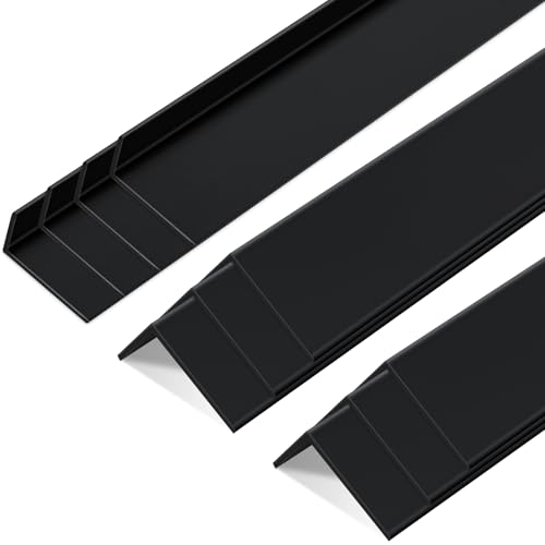 Sasylvia 10 Pcs 1 x 1/2 x 48 Inches Wall Corner Protector Guards, Avoid Scratching Scuffs, Black Vinyl Corner Trim Molding, Easy Install & Cleaning for Door Countertop Furniture Cabinet Protection - color: Black, size: 1 x 1/2 x 48 inches
