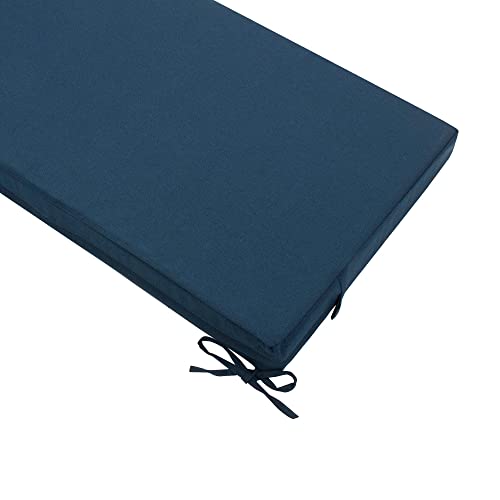 Magpie Fabrics Patio Bench Loveseat Cushion Covers (Replacement Cover only, No Insert!), Waterproof Fade Resistant Swing Cushion Slipcover with Ties(48x18x3 Inch, Navy) - color: Blue Navy, size: 48x18x3 Inch (1 Count)