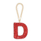 MECCANIXITY Bling Car Letter Charm, Initial D Letter Interior Car Rear View Mirror Decoration Hanging Crystal Ornaments for Women Bags Water Cup DIY Craft, Red - style: Letter D